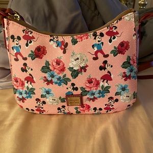 Dooney & Bourke Disney Pink Mickey Minnie Floral Crossbody Bag